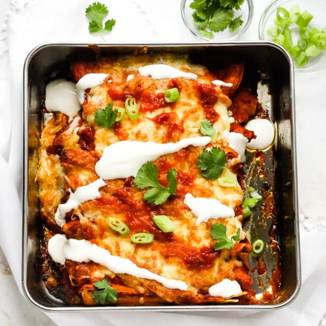 Easy Air Fryer Enchiladas (Cheese & Bean) - Happy Veggie Kitchen